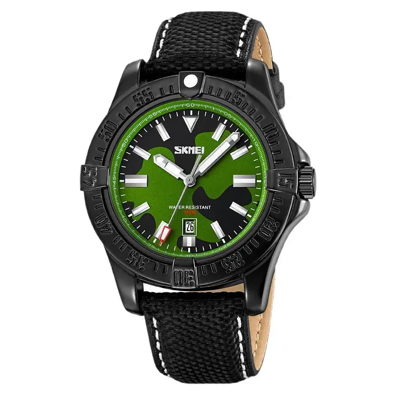 SkmeiGenuine Goods Watch ساعة كوارتز رجالية موضة مقاومة للماء ساعة رجالية جلدية حزام ساعة شخصية بسيطة