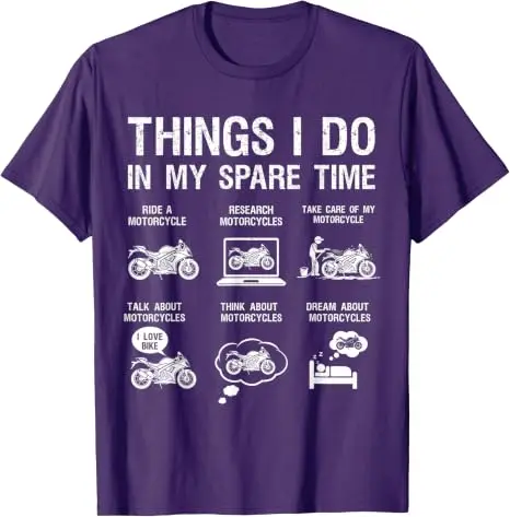 Y2k Motorradliebhaber Motorradfahrer ‌ Life T-Shirt, Humor, Dinge, die ich in meiner Freizeit mache, Biker, Motorradfahrer, Reiten, Herrenbekleidung – Detail 17