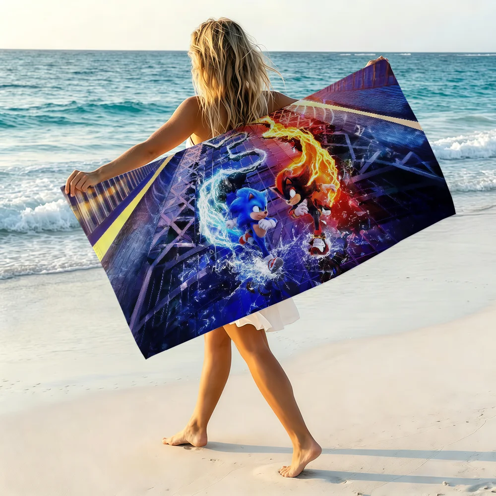 Movie S-SonicS Anime Towel Soft Pool Gift For Travel Gym Shower Camping Quick Dry Sports Beach Towel