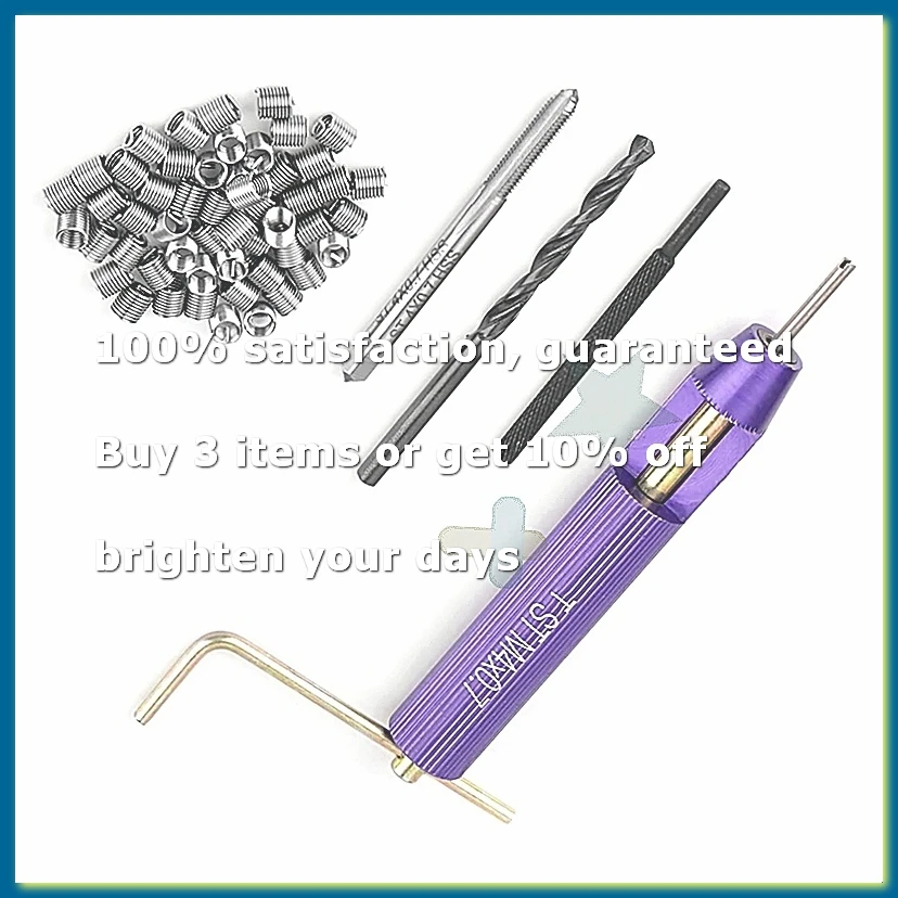 Thread Chaser Set, X 2D Thread Repair Kit, Stainless Steel Metric Kit with 50 Threaded Inserts