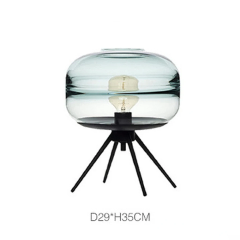 

New Nordic Simple Hand-Blowing Table Lamp Art Lamps Creative Glass Shade lighting Transparent Table light