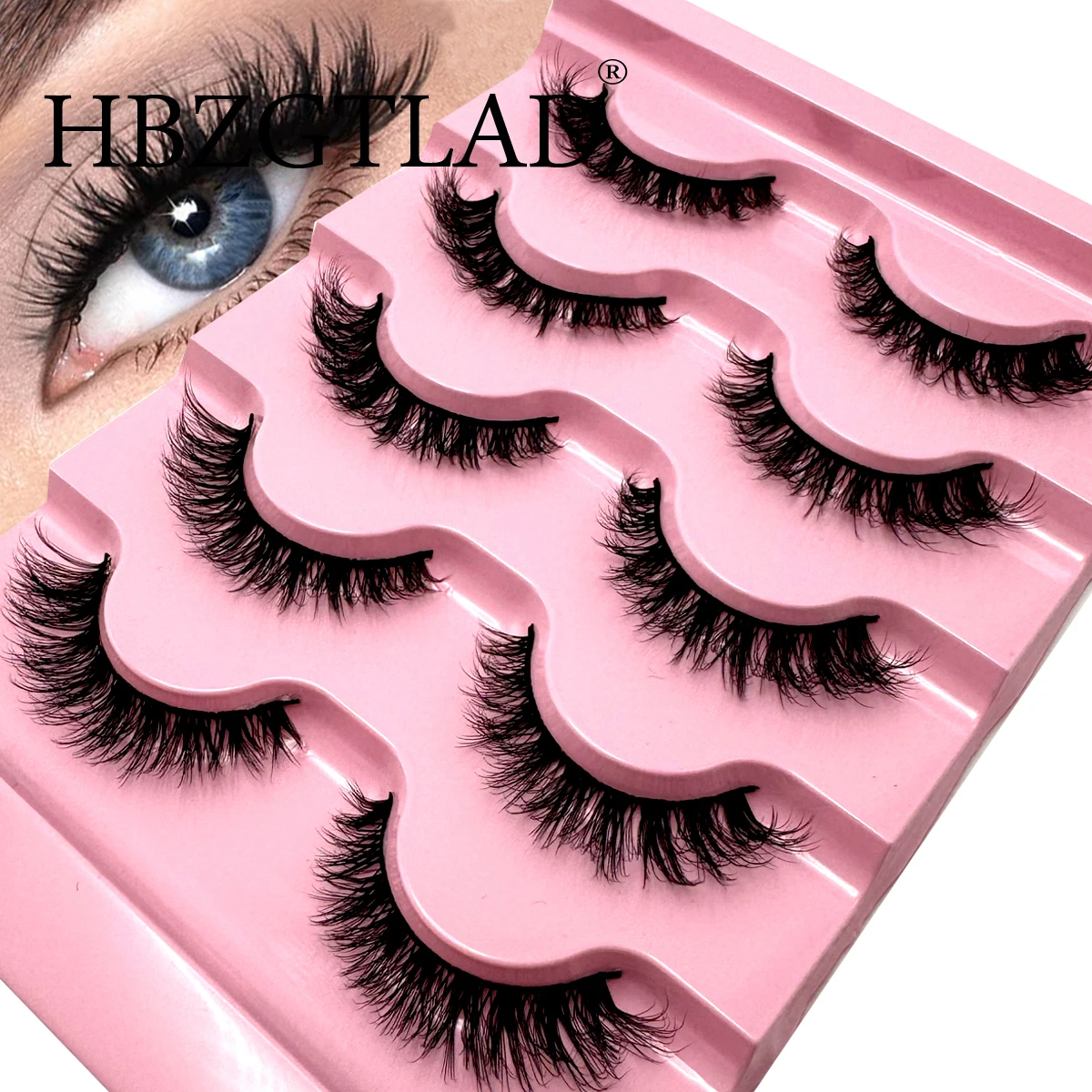 Hot Sale 5 pairs  Natural Long 3D Mink Lashes Soft Short Faux Cils Handmade Fake Lashes Makeup Tool Eyelash Extension maquiagem