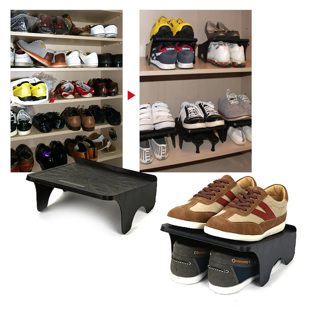 Black Double-type storage shoe box