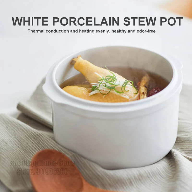 Электрическая кастрюля для тушения Olayks, 4, белые керамические кастрюли для тушения из воды, автоматическое птичье гнездо, пищевая добавка, кастрюля для тушения, каша