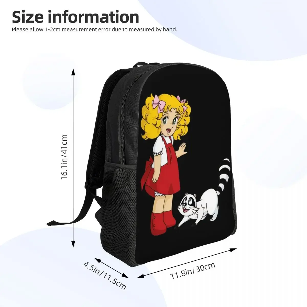 사용자 정의 캔디 캔디 여행 배낭 남자 여자 학교 컴퓨터 Bookbag 만화 애니메이션 만화 대학생 데이 팟 가방