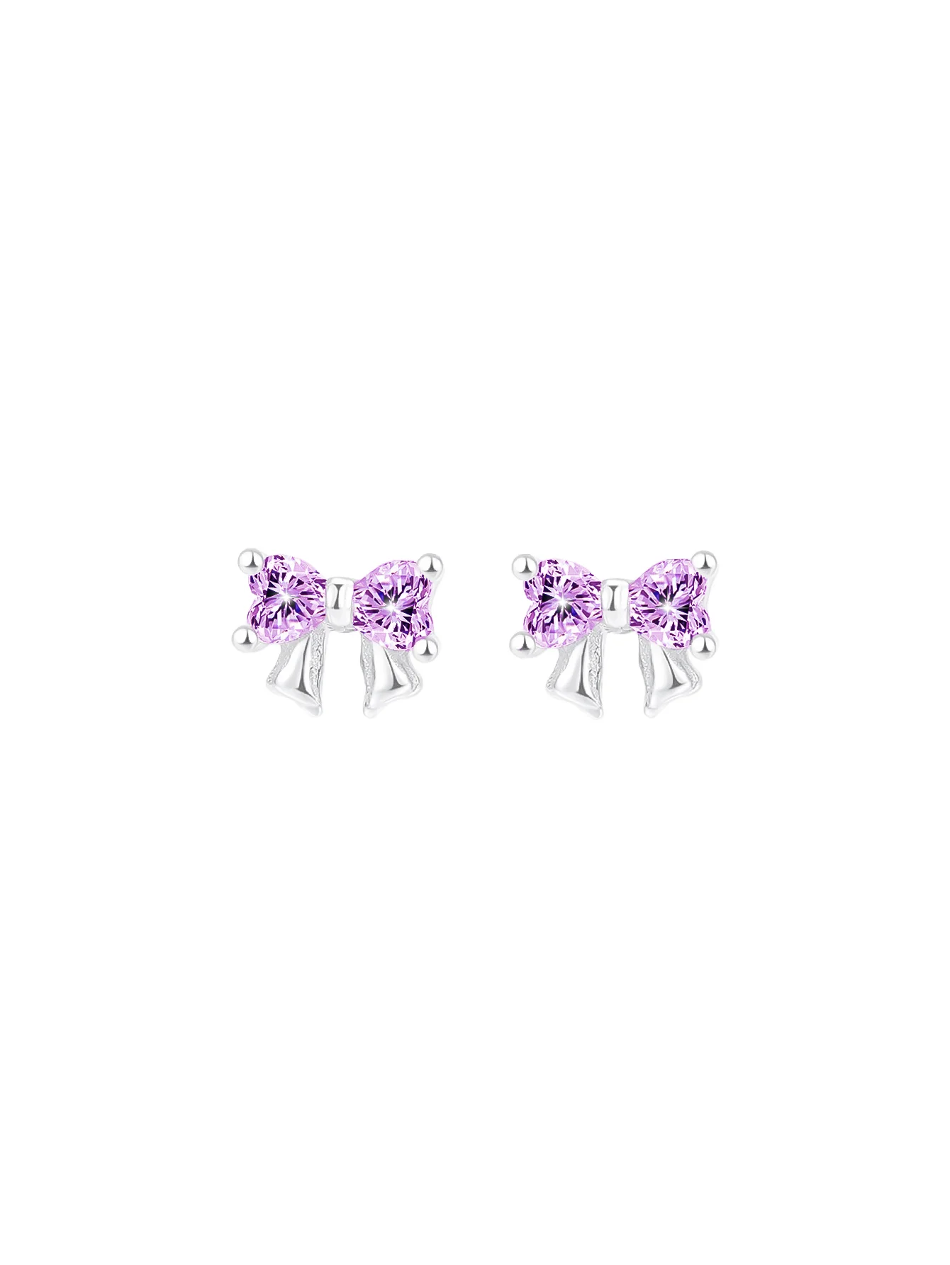 

Premium S925 Sterling Silver Bowknot Zircon Studs Hypoallergenic Nickel-Free Valentine's Gift with Gift Box