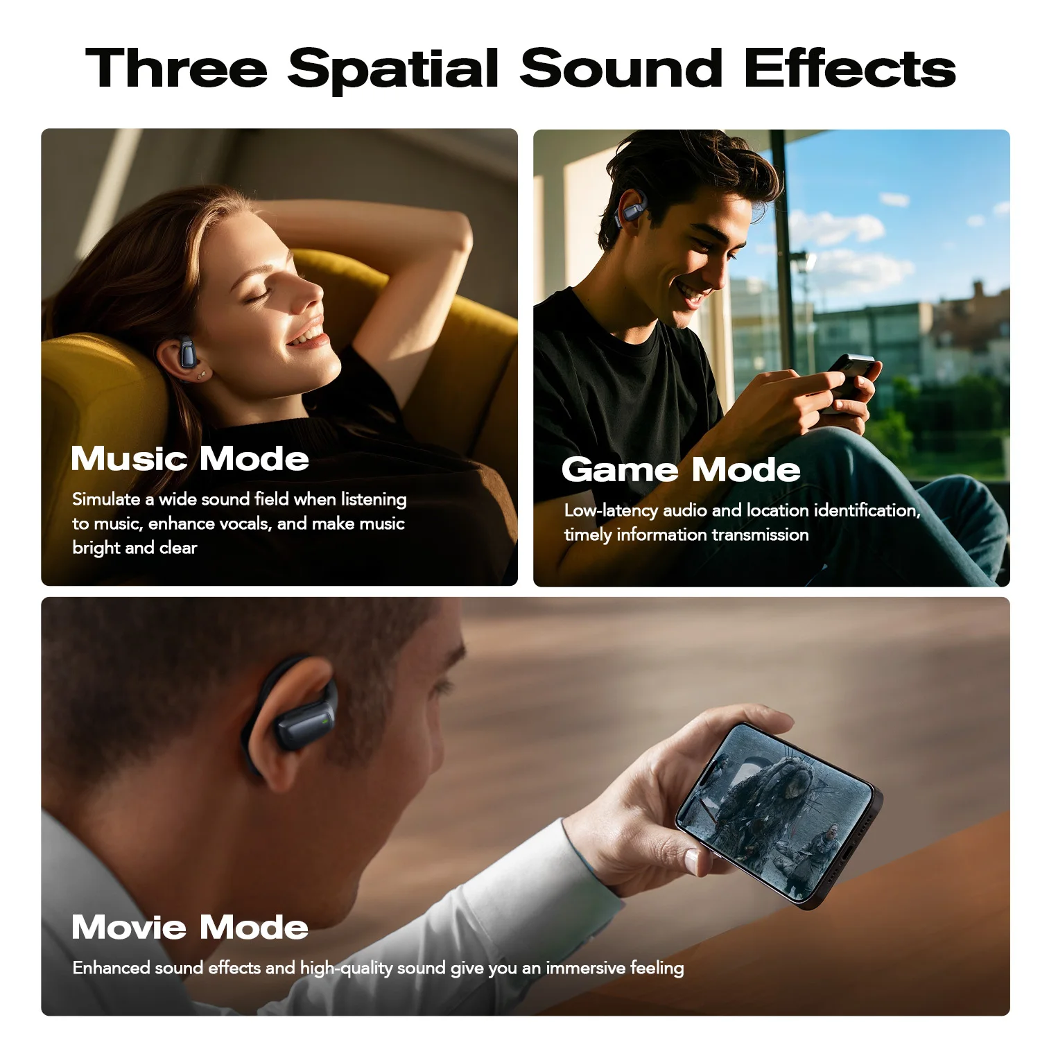 ERAZER XT82PRO OWS Draadloze hoofdtelefoon Bluetooth 5.4 Sport Headset Lage latentie HIFI Geluidskwaliteit Muziek Oordopjes met microfoon