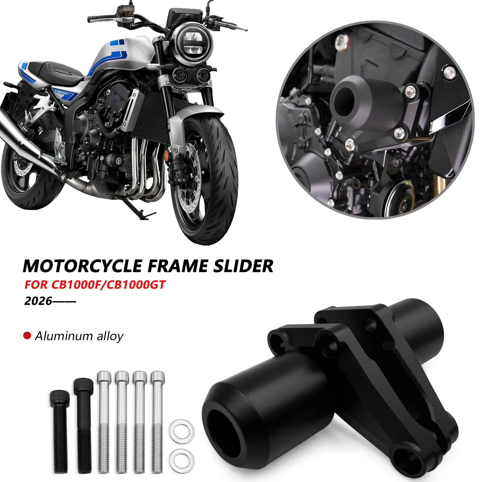 

Motorcycle Frame Sliders Protector Guard Fairing Crash Pad Falling Protection Frame Slider For Honda CB1000F CB1000GT 2026