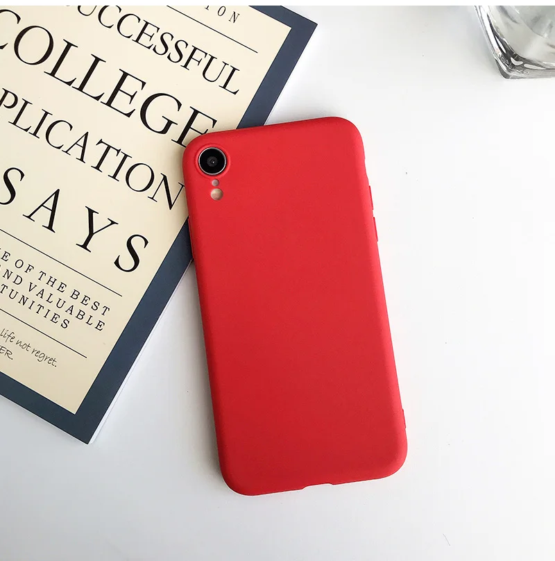 حافظة لهاتف آيفون 12 13 11 Pro XS Max XR X 8 7 6S 6 Plus SE 2020 حافظة من السيليكون بلون سادة غطاء خلفي ناعم من البولي يوريثان