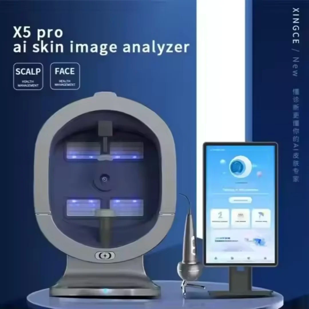 Professional 3D Facial S5 กล้องสแกนเนอร์ UV ผิวและผมทางเทคนิคเครื่องวัด Digital Facial Scanner เครื่องวิเคราะห์ผิว