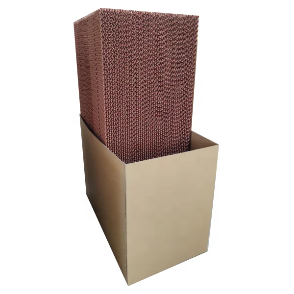 agricultural 7090 evaporative cooling pad for portable water air cooler brown color free sample angle 45*45 corrugated paper