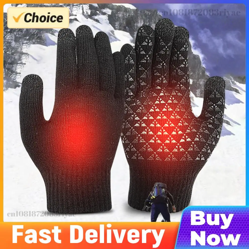 

Термостойкие ветрозащитные теплые перчатки с сенсорным экраном, перчатки с электрическим подогревом, вязаные перчатки, грелки для рук для езды на велосипеде, вождения, пеших прогулок, ходьбы