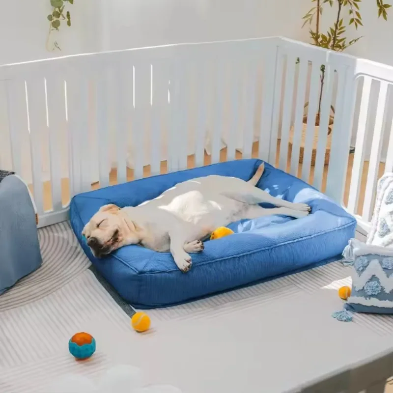 Fully  Surround Support Waterproof Oxford Luxury Modern Solid Summer Large Dog Bed With Removable Washable Cover