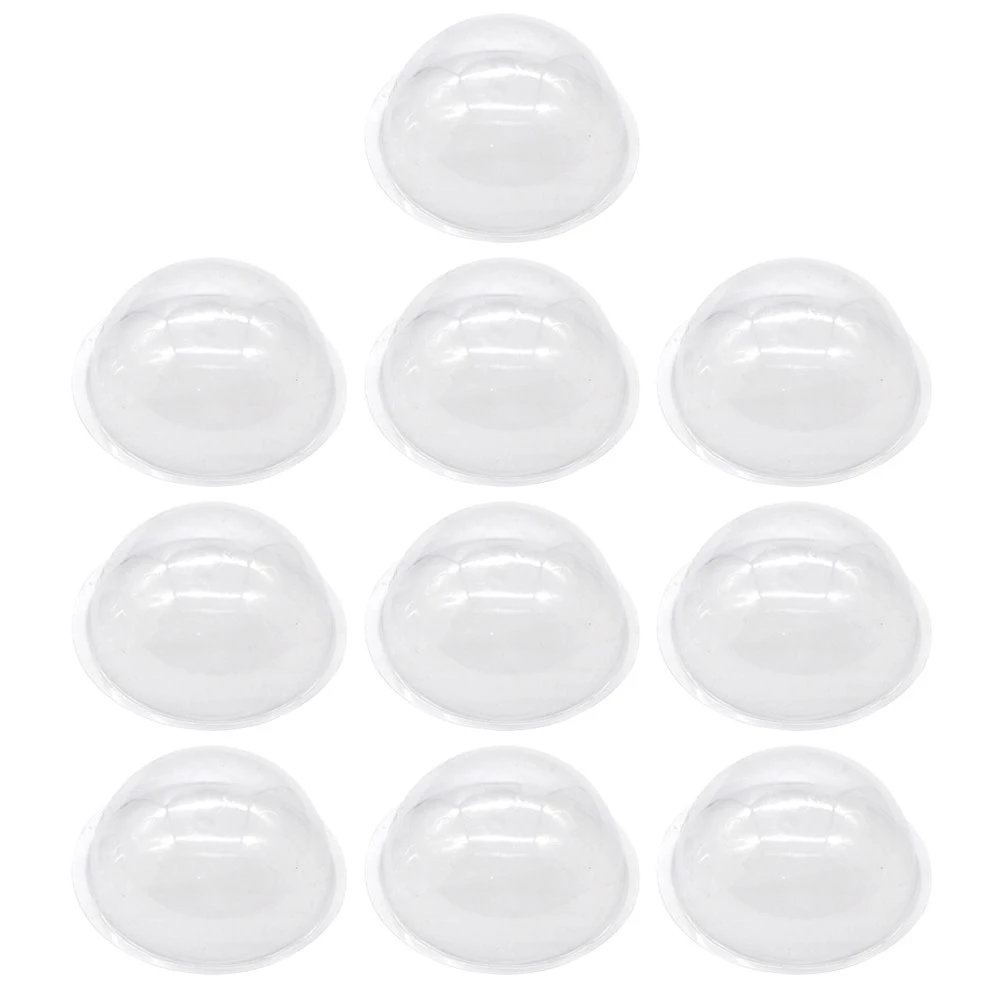 

12pcs Christmas Village Decorations Clear Fillable Plastic Hemisphere Domes For Diy Snow Globe Crafts Holiday Home Wedding