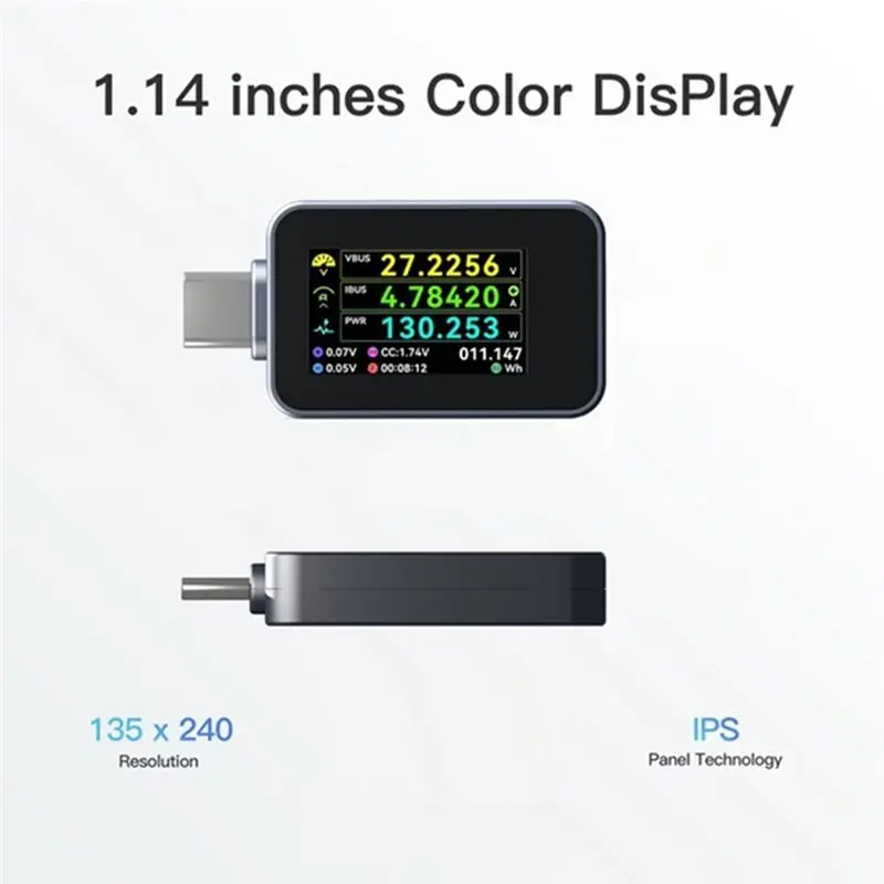 M11K-C240 Portable USB-C PD Digital Power Meter Tester Support 240W PD3.1 QC5.0 USB C Voltmeter For Phone Laptop Test