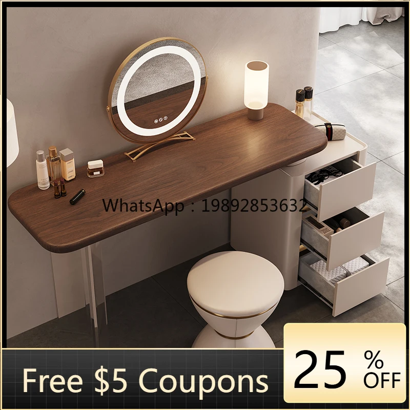 LYY Vintage Style Solid Wood Dressing  Italian Minimalist Makeup  French Cream Style Bedroom New Chinese Retro Makeup Desk