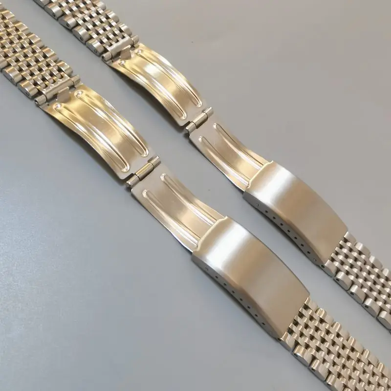 18mm 20mm 22mm 316L Stainless Steel Bead of Rice Straight End Silver Nine Beads Watch Strap Band Bracelet Fit for OMG Watches