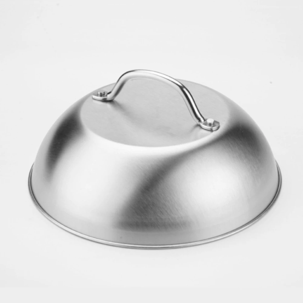 Thickened Round Pan Cover Stainless Steel Pot Lid Household Burger Cheese Melting Lid for Outdoor Camping Picnics Kitchen Tools