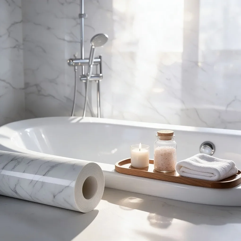 Marble Self‑Stick Contact Paper Waterproof Removable Sticker for Kitchen Cabinet Counter Bathroom Table Household Wall Decor