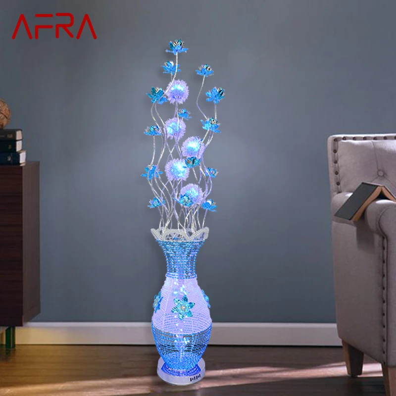 AFRA Nordic Blue Floor Lamp Fashionable Modern Living Room Bedroom Hotel  Aluminum Wire LED Originality Decorative Light