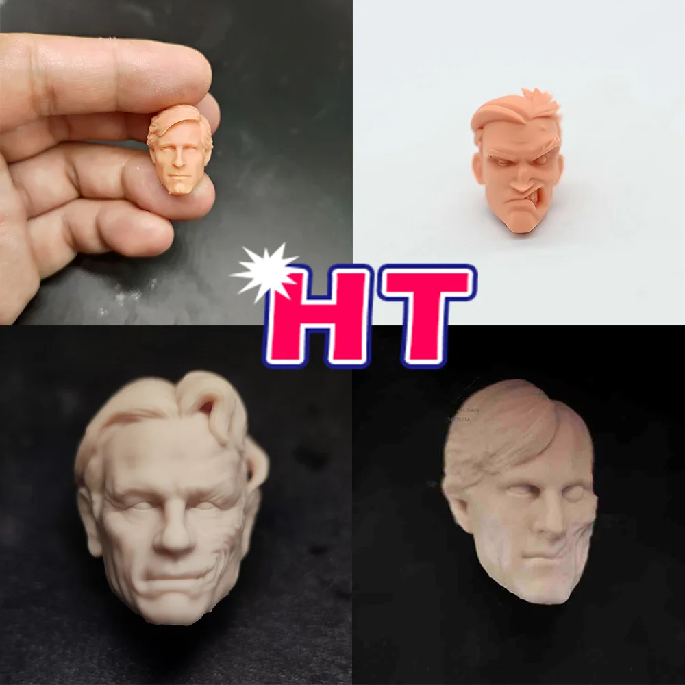 HL086 HL778 HL626 1/12 Scale Two-Face Tommy Lee Jones Harvey Dent Batman Villain Unpaint Head Sculpt For 6inch Mezco NECA Body