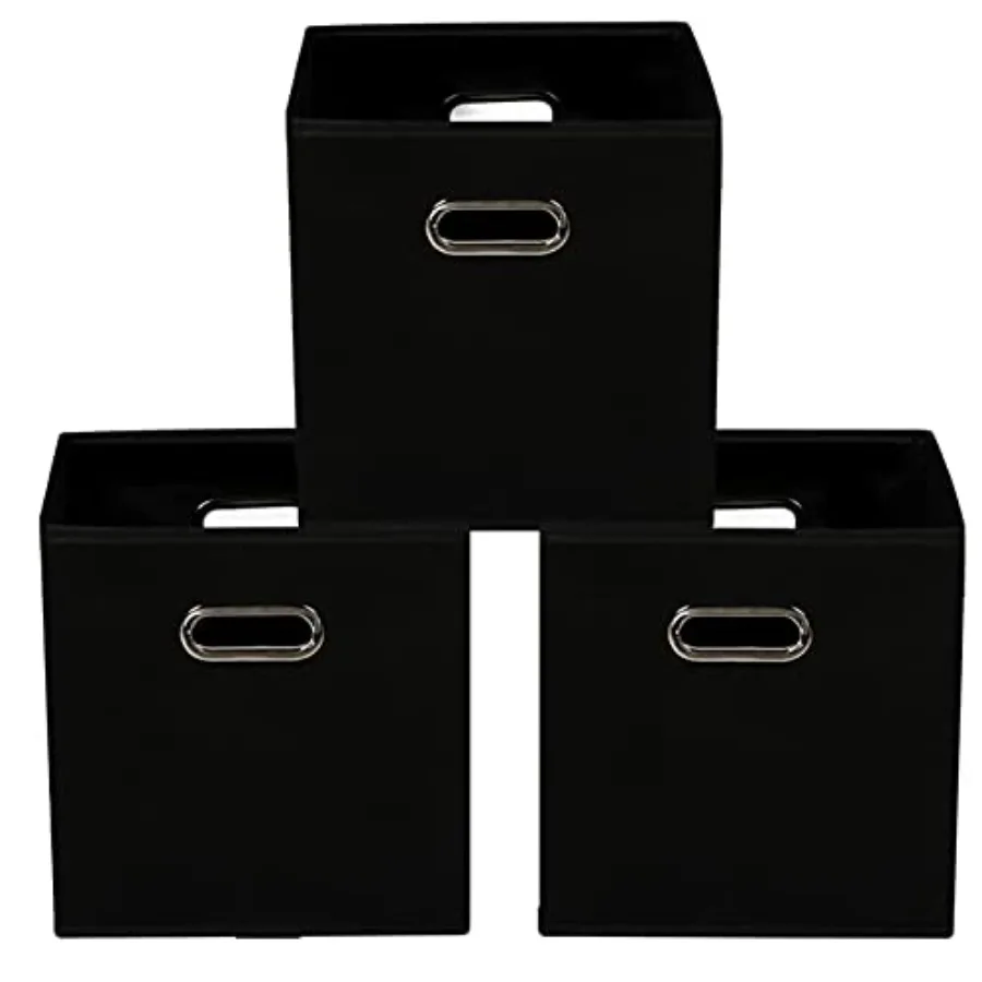 

Yunkeeeper storage bins Cubes, Fabric Cube Organizer with Handle, Foldable Cube Bins for Cloth or Accessary Storage, 11x11x11,