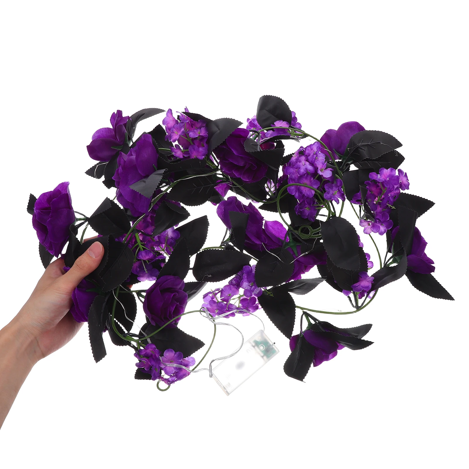 

Glowing Rose Vine Fake Flower Garland Led String Lights Lifelike Artificial Decor Halloween Wedding Party Haunted House