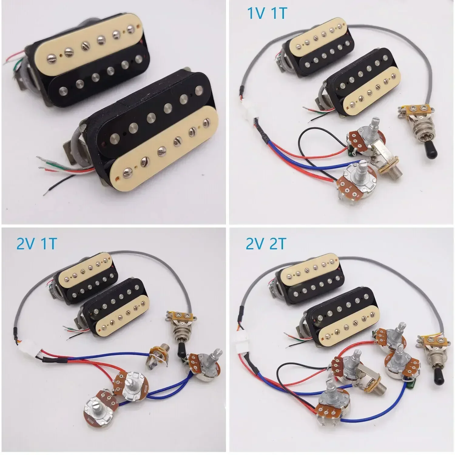 Alnico V Classic 57 Guitar Humbucker Pickup zebra with 4C Wiring Harness for  Electric Guitar Replacement Parts