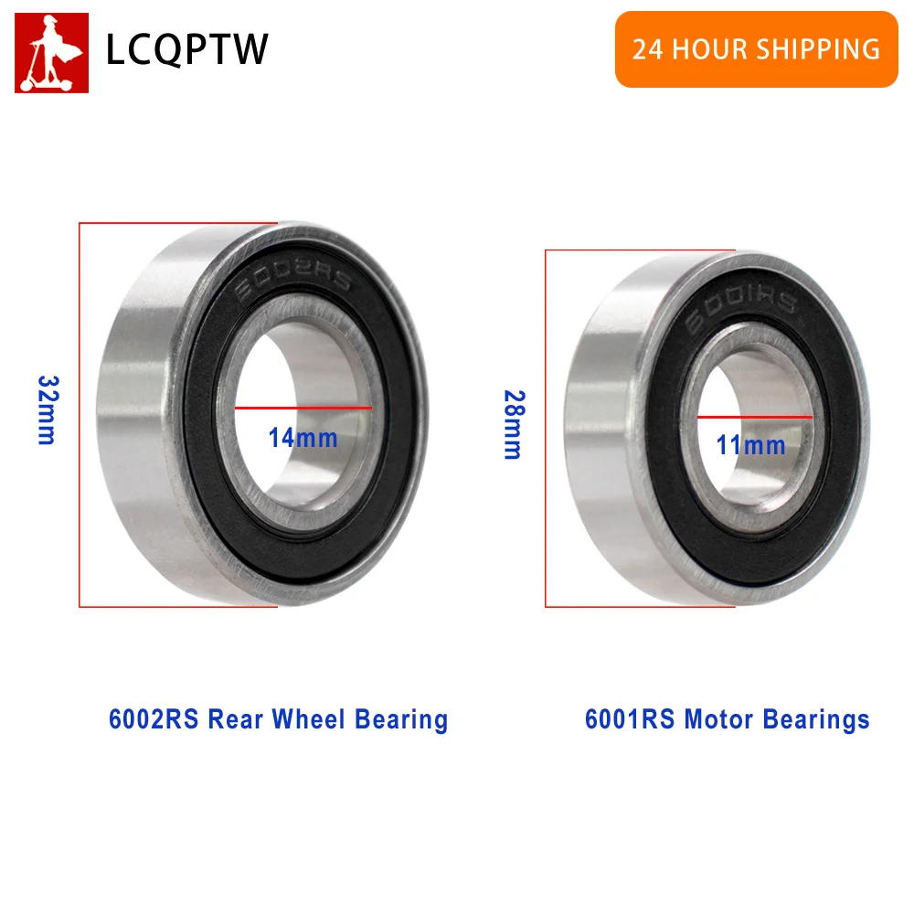 6001RS /6002RS Motor Bearing Rear Wheel Hub Ball Bearings/Auxiliary Wheel Ball Bearings for Electric Scooter Xiaomi M365 Pro 1S