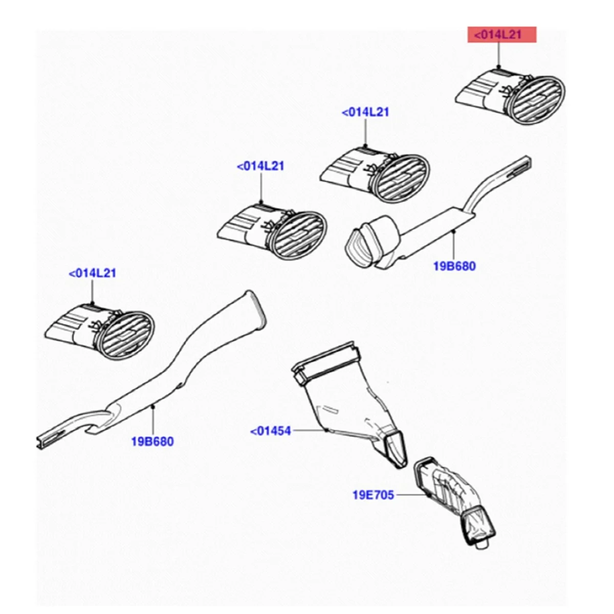 Für ford focus mk2 2006-2015 4m51-a014l21-ad Front-Dash-Center-Klimaanlage Auslass-Entlüftung gitter 4 m51a014l21ad