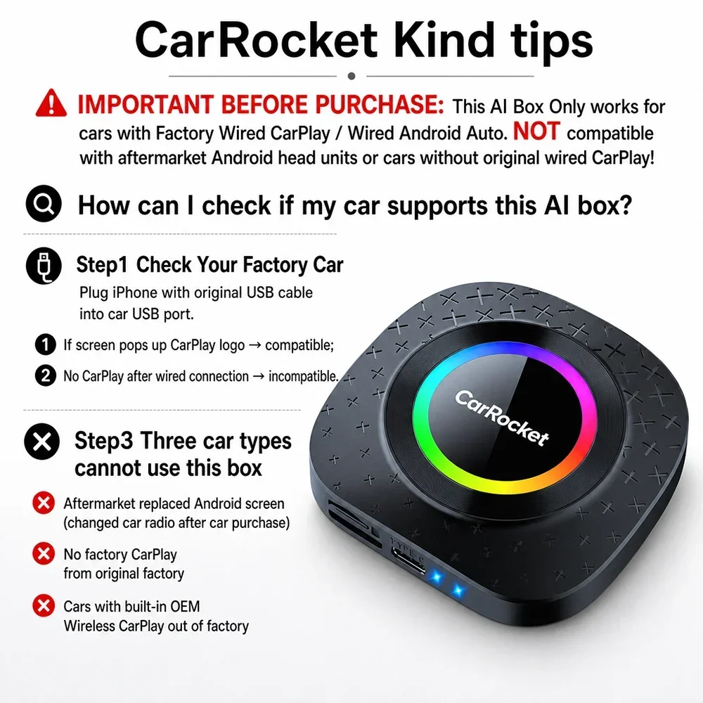 PLAYAIBOX Android 15 Tv Box 8+128GB CarPlay Wireless Android Auto Wireless Adapter Support Youtube Netfilx IPTV Spotify GPS