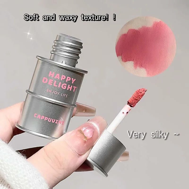 CAPPUVINI Metallic Tube Velvet Lip Mousse – nicht trocknende, matte Nudes, langanhaltender flüssiger Lippenstift, erschwinglicher Velvet Lip Stain fo