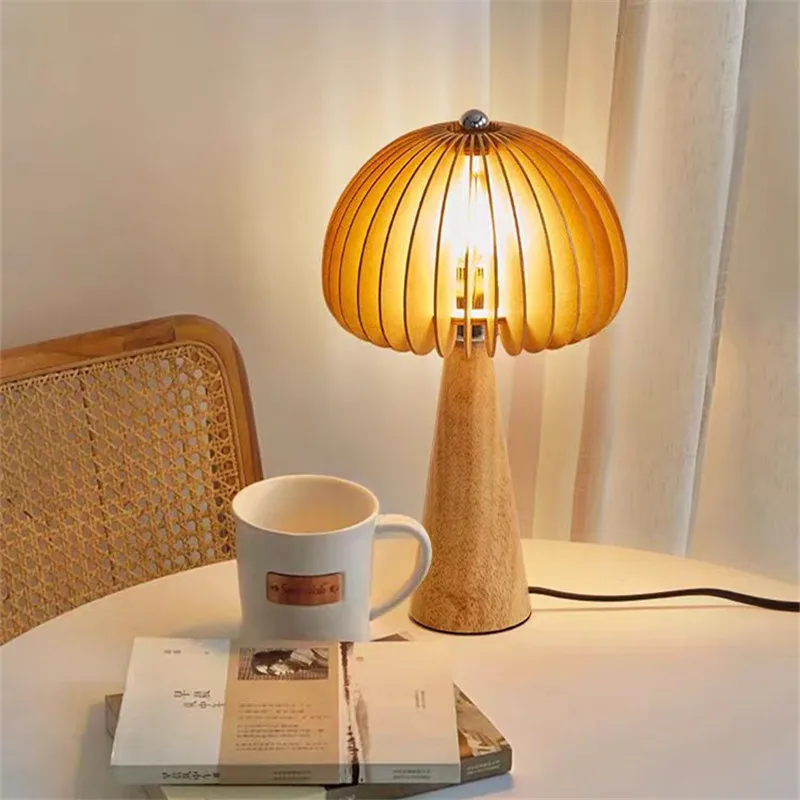 White Ash Tripod Floor Lamp Living Room Decor logs Wooden Lamp Modern E27 Pumpkin Lamp Vintage Lighting Bedside floor lamp