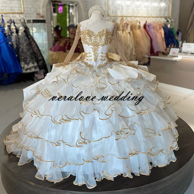 Customized Charro Mexican Quinceanera Prom Dresses Off Shoulder Sweet 15 Dress Princesa Misquinceanos Party Gowns Customized