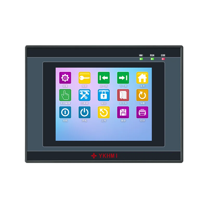 YKHMI PLC HMI All-In-One, 3.5'' TFT Display FX1S-20MR With 2AD 2DA 0-10V, 2NTC10K,12 Input 8 Output, 2 High Speed Pulse 100K