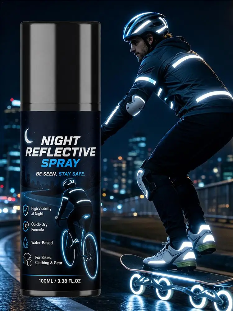 AliExpress NONE 100ml Luminous Reflective Spray For Nighttime Cycling Night Safety Spray Warning Signs Spray Paint For Outdoor Walking Running