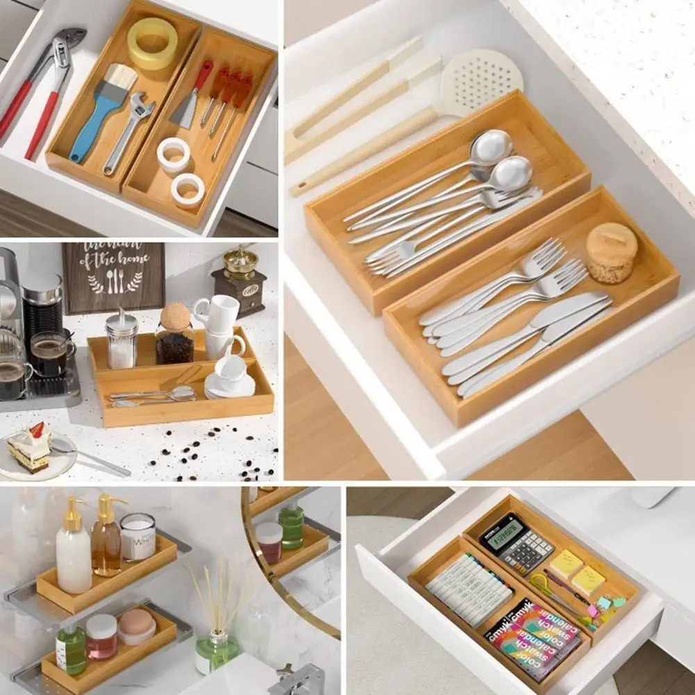 Uncovered Storage Wooden Box For Household Sundries Desktop Cosmetics Multifunctional Bamboo Storage Wooden Box S6M9