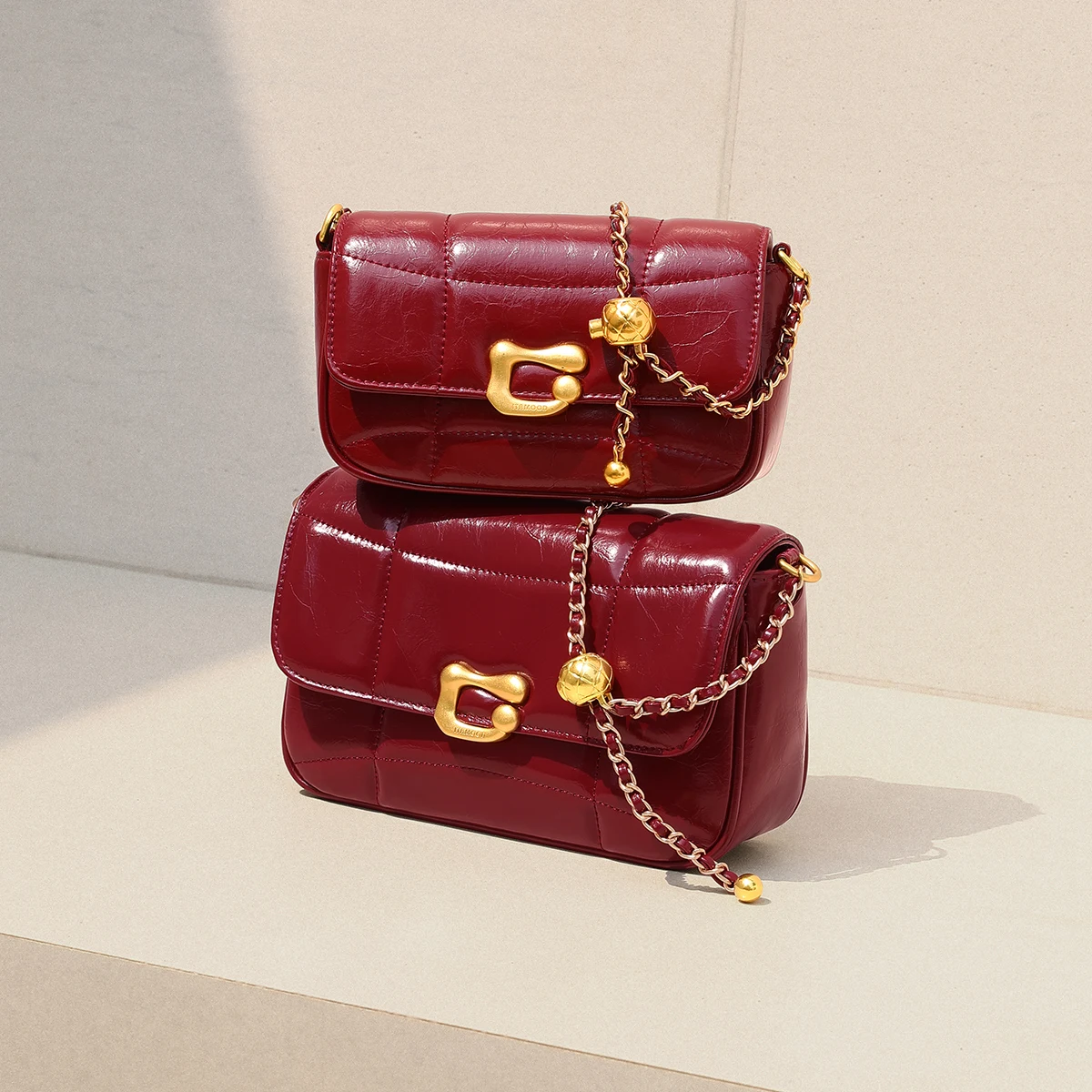 ITAMOOD Chain Bag Genuine Leather Crossbody Luxury Brand Shoulder Bag Luxury Designers Quilted Square Handbag Women Handbags