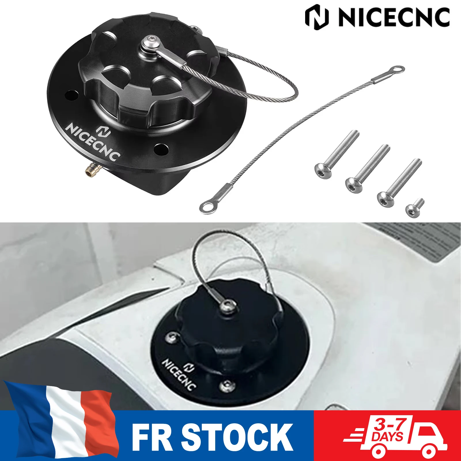 Couvre-réservoir de carburant, bouchon de réservoir d'huile pour Husqvarna 701 "LR" Long Range 701 Enduro /Supermoto 2016-2024 GasGas 700 Enduro/ Supermoto