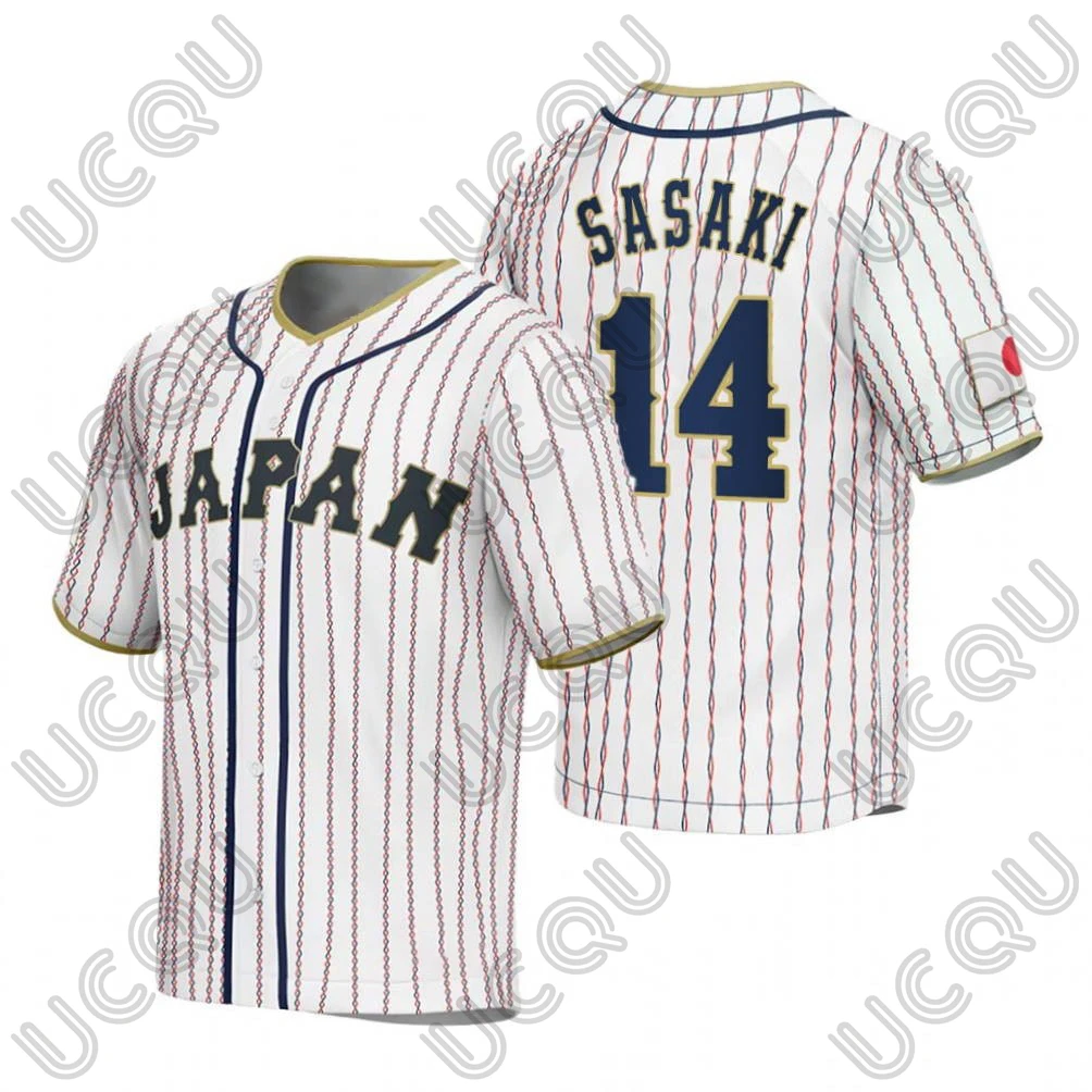 2024 New Arrival Japan Roki Sasaki White 2023 Baseball Jersey Adults Summer Sportswear Men Clothing