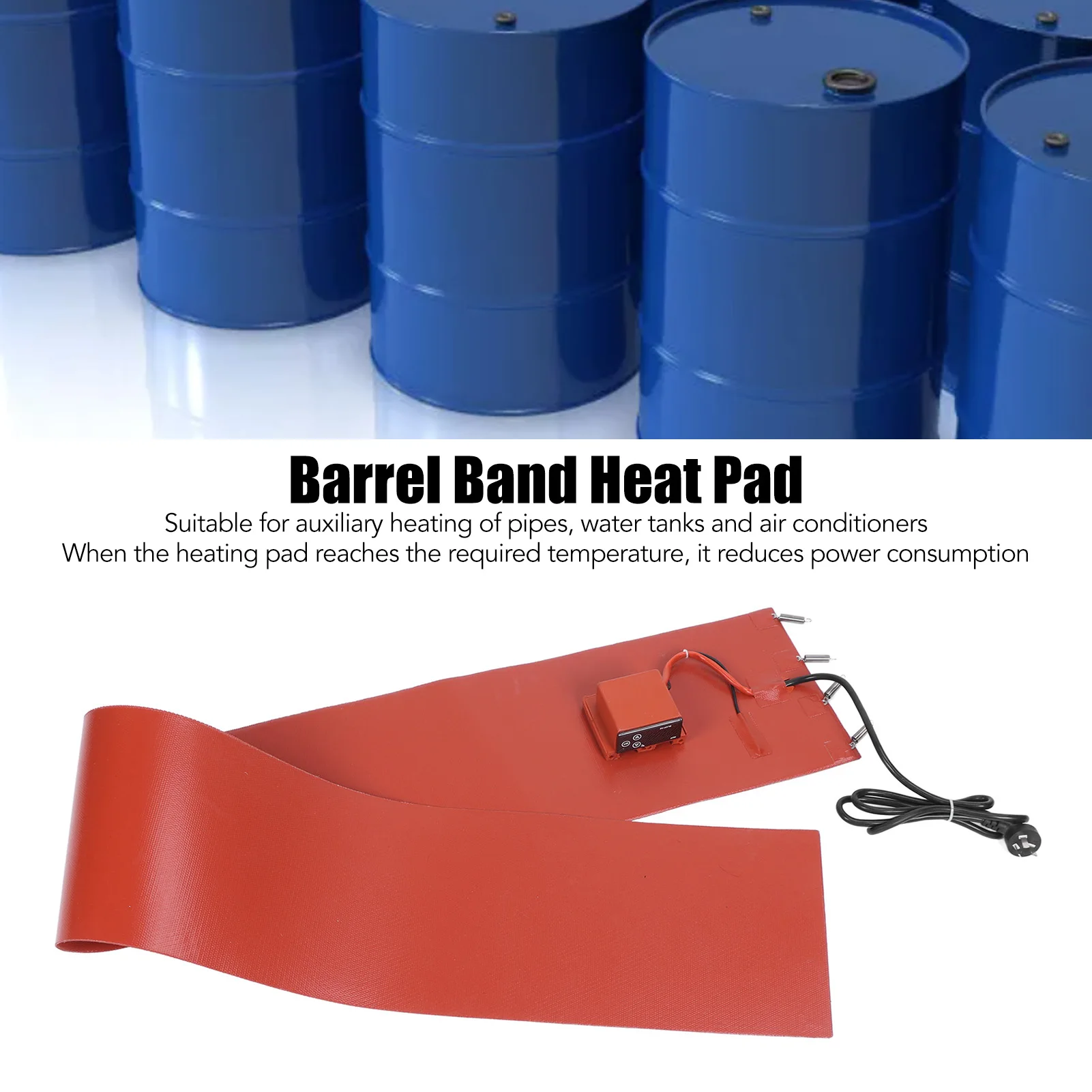 Oil Drum Heater Silicone Spring Thermostatic Barrel Band Heat Pad for Factory Industrial 2000W 200L Barrel Band Heat Pad
