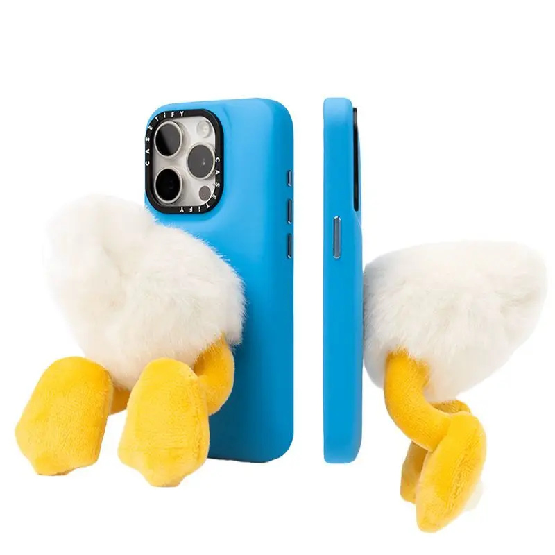 Disney Donald Duck Pluche Staart Kussen Telefoonhoesje Voor Iphone 15 Pro/15 Pro Max Small Cute Girl 'S Mobiele Telefoon Accessoires Geschenken