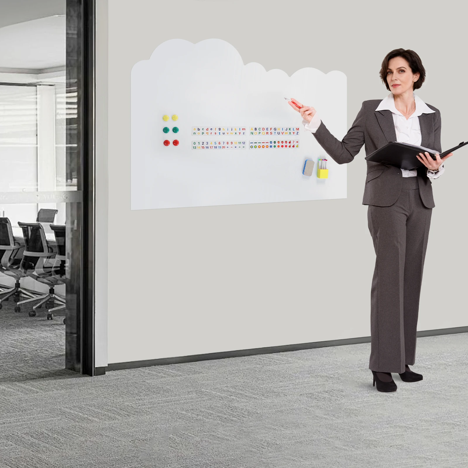 

White PET Soft Magnetic Whiteboard 88x120 Cloud Shape Graffiti Magnetic Blackboard Wall Stickers Magnetic Removable Whiteboard