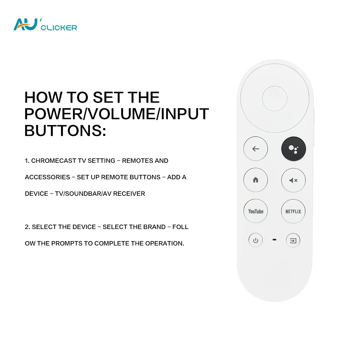 Replacement Voice Remote for Google Chromecast 4K Snow Streamer G9N9N GA01409-US GA01919-US GA01920-US GA01923-US (Remote Only)