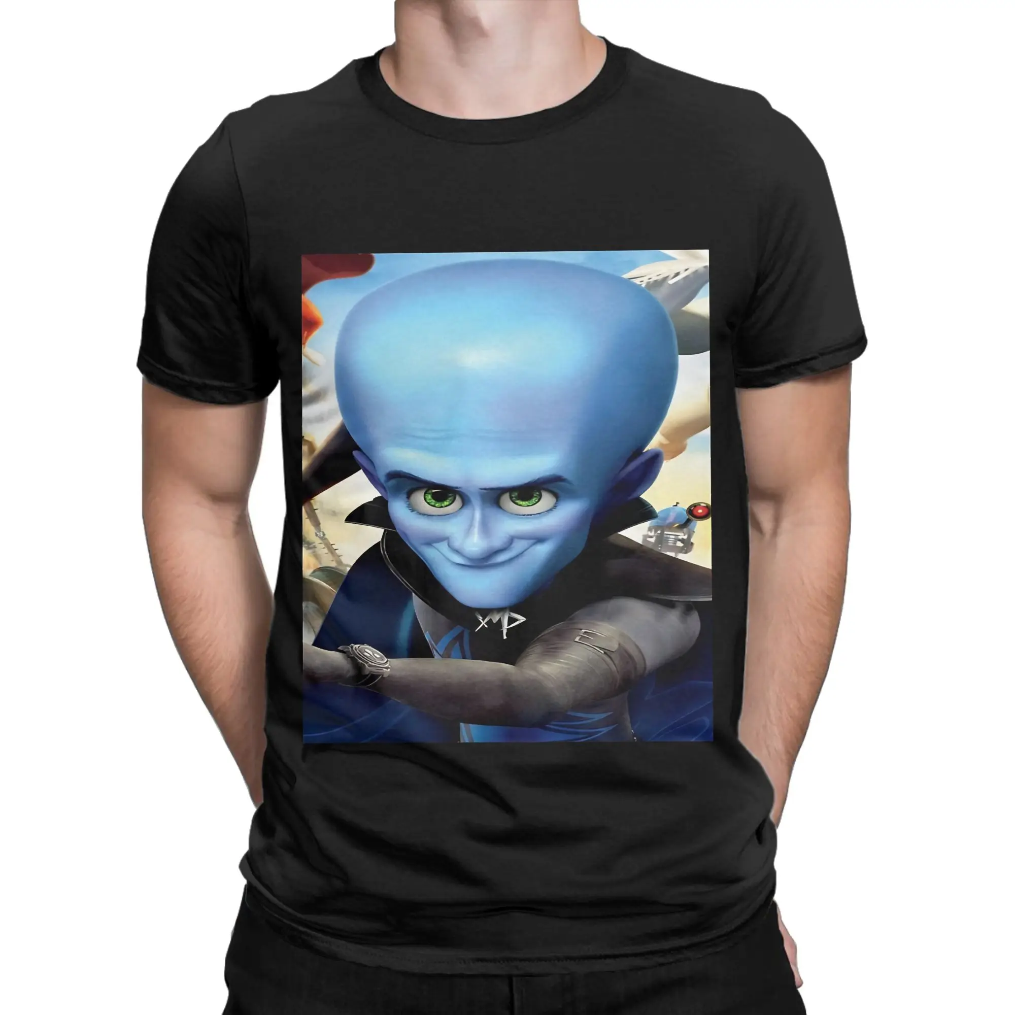 Art Megamind Classic Shirt Funny 100% Cotton T-Shirt Megamind vs The dDoom Syndicate Tees Tops For Men