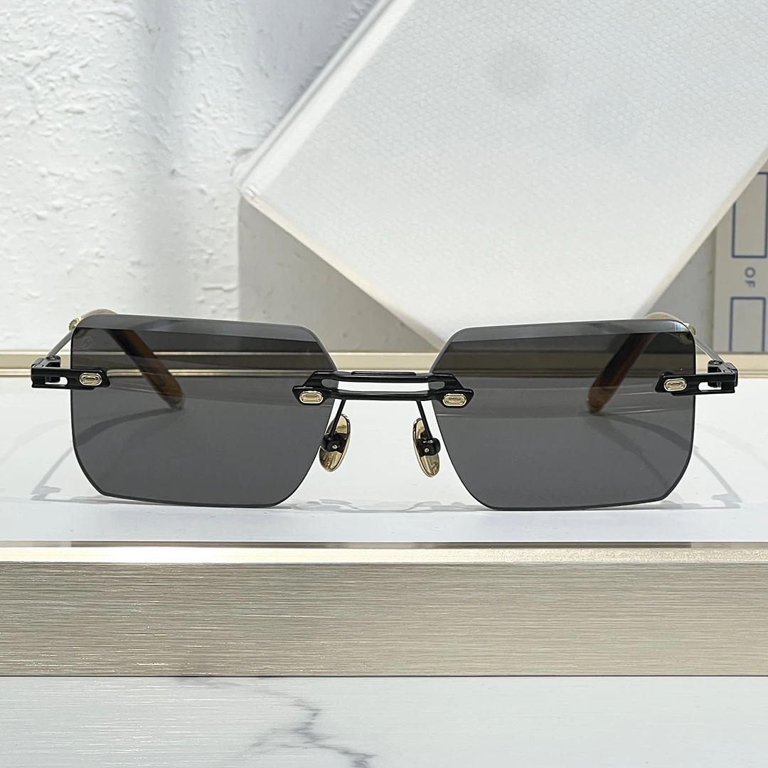 

EVIJA luxury alloy frameless square Japanese handmade sunglasses for men driving vacation beach cool black sunglasses for women