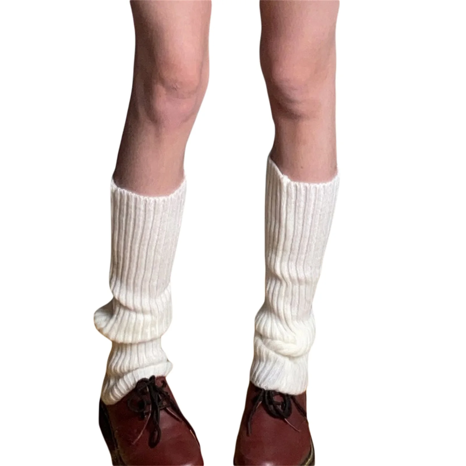 

Women's Knitted Leg Warmers, Solid Color/Stripe Elastic Leg Cover, Casual Simple Style Protector