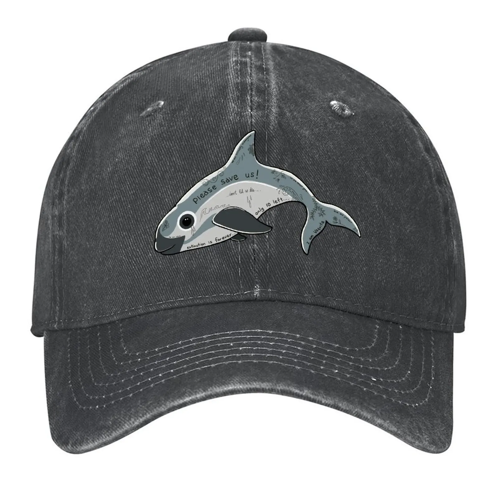 

Graffitied Vaquita Baseball Cap men's big size hat golf hat genuine Funny hats Hood Women Beach Fashion Men's