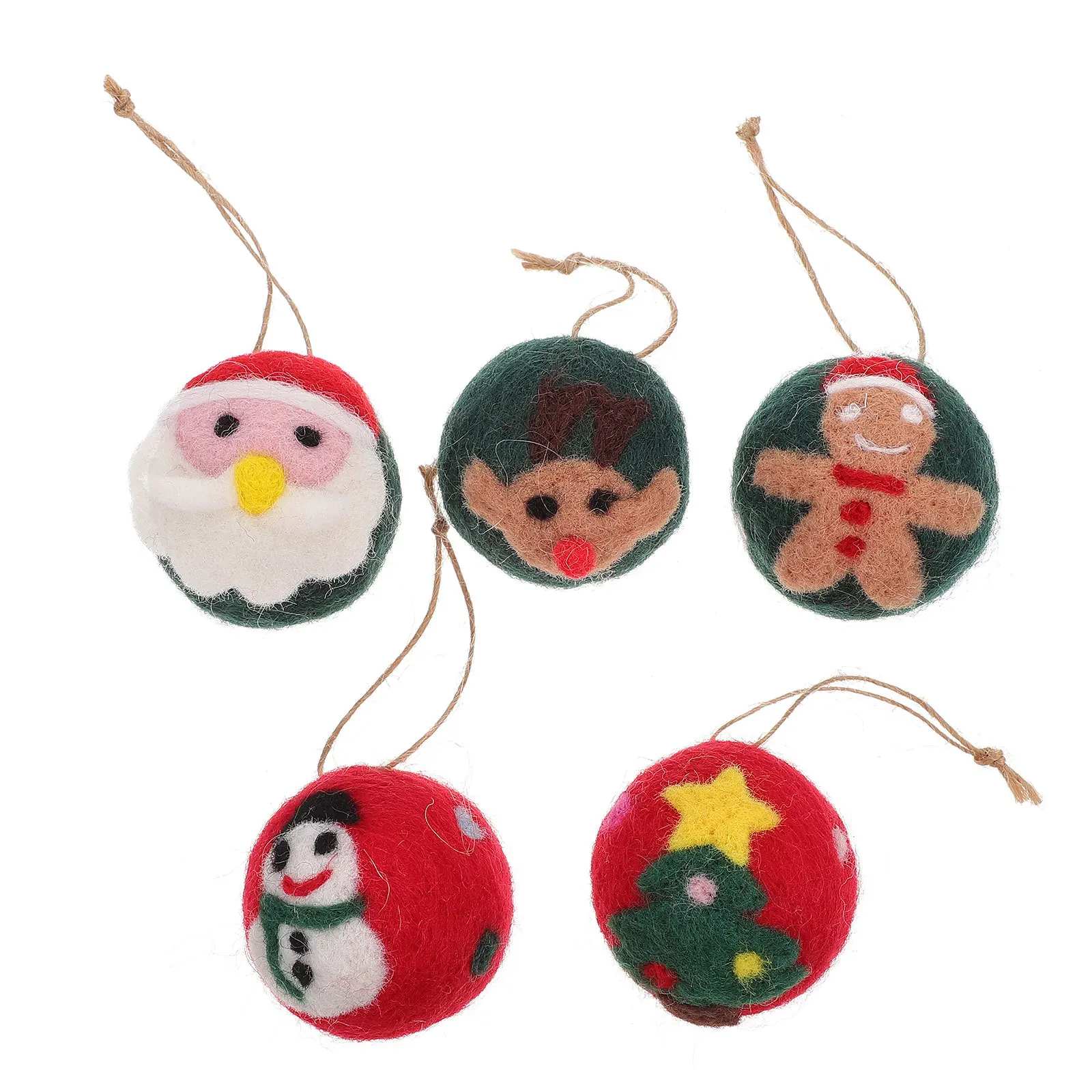 

5Pcs Xmas Wool Ball Hanging Ornaments Christmas Tree Pendants Festival Party Decorations Home Xmas Ornament Christmas Ornaments