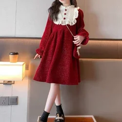 Girls Dress Autumn Winter Princess Birthday Wedding Party Gown New Children's Fashion Vestidos Kids Sweet Clothing 3-10 Years
